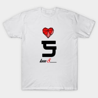 Initial love letter S for valentine T-Shirt